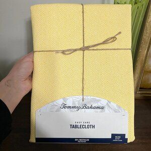 Nwt Tommy Bahama yellow easy care tablecloth oblong 60”x84”